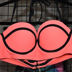 Pink and Black Bikini Top